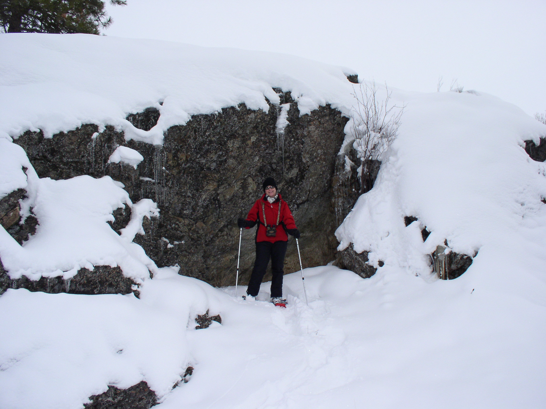 Karen, cliffs, and icicles.